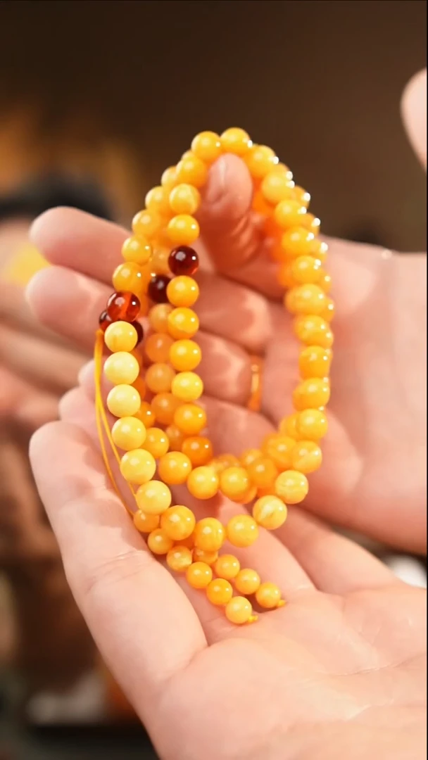 琥珀颈饰未镶嵌7+蜜蜡108