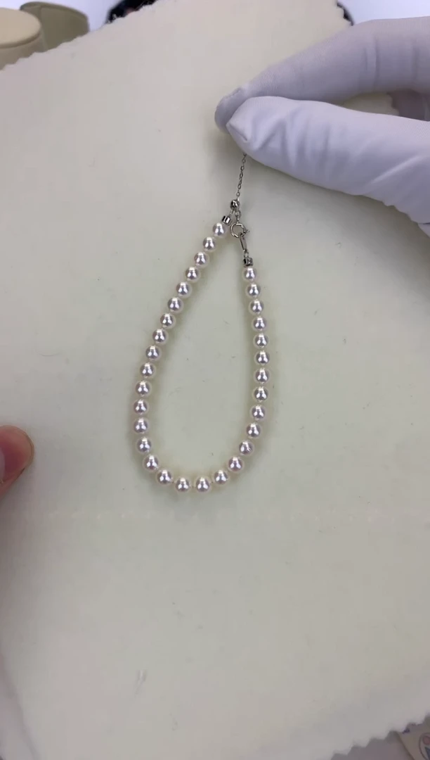 银S925镶嵌DA海水珍珠 GD137 5-5.5 昭和手链