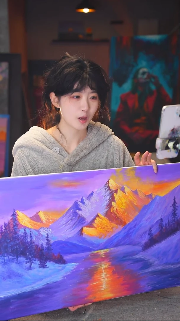 油画千***行金山丙烯画纯手绘