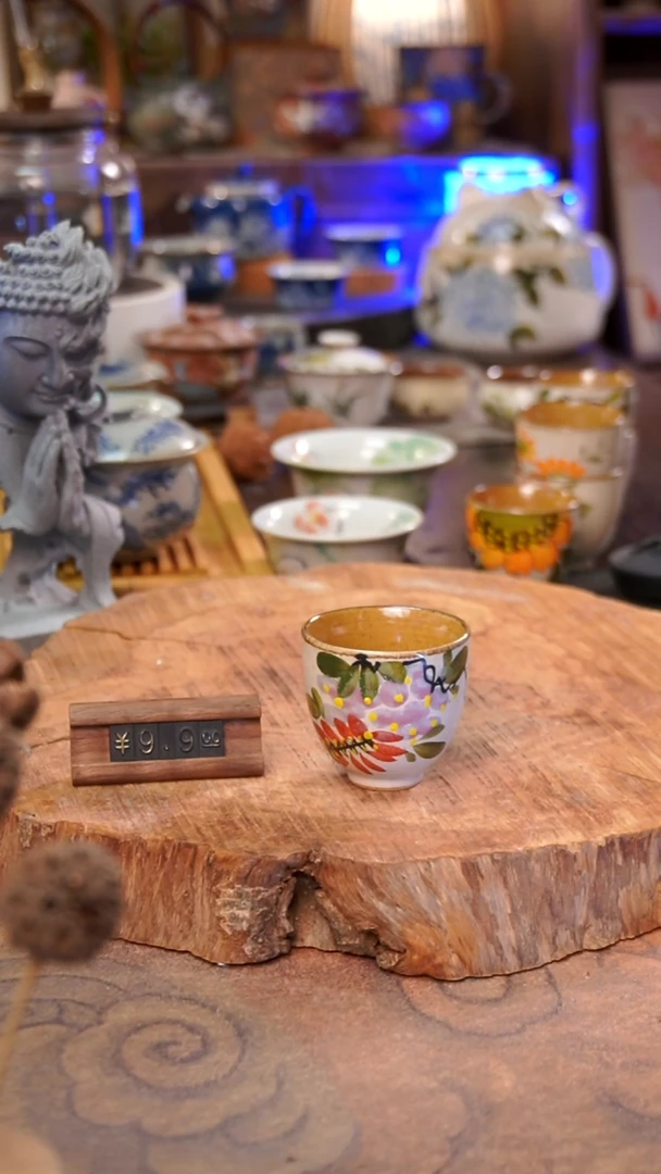 杯子紫藤花手工手绘手工手绘