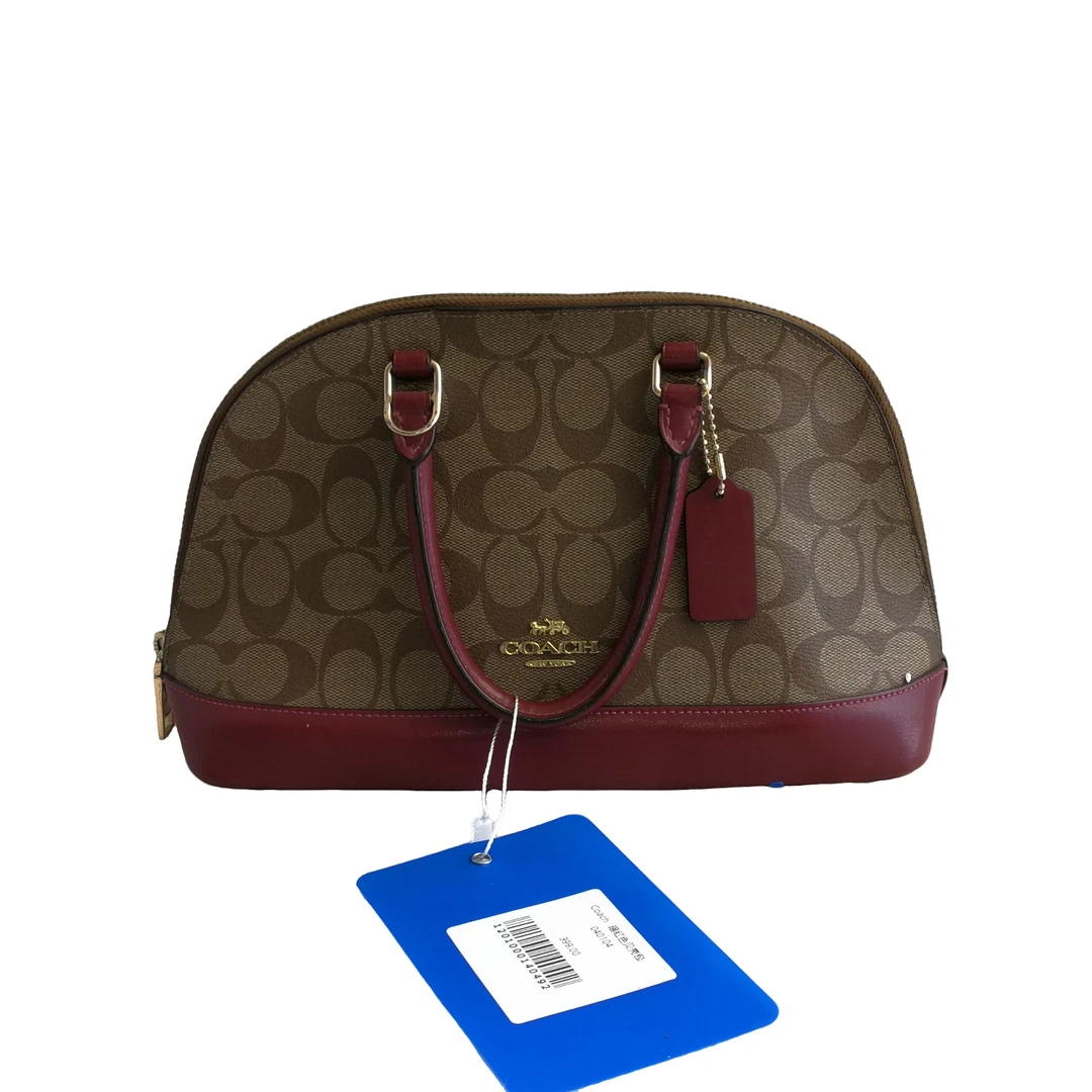 95新 COACH/蔻驰 coach 暗红色贝壳包 040104