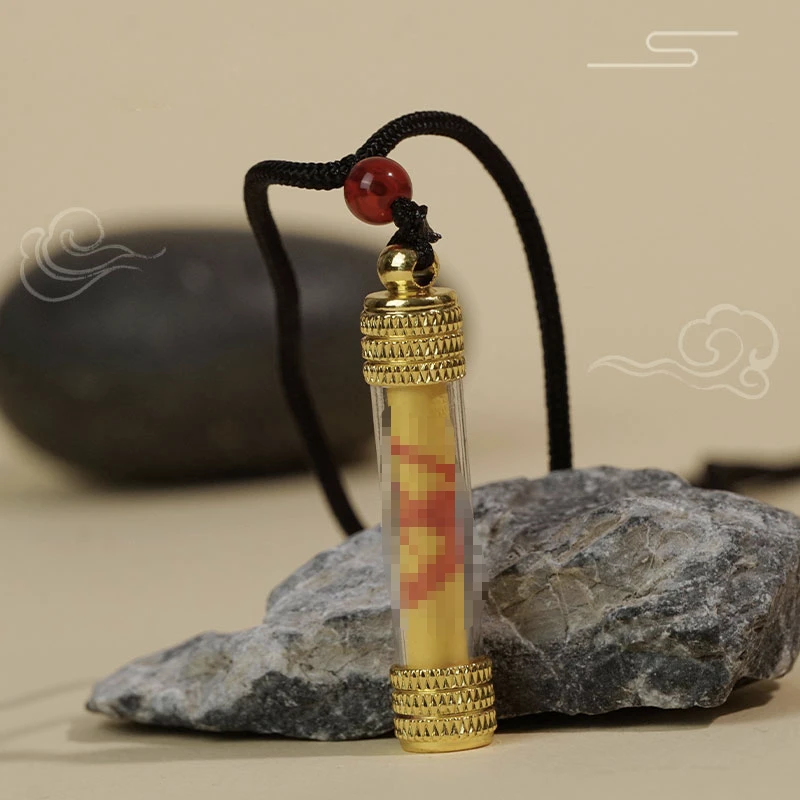 铜合金吊坠 临水宫 手写福管