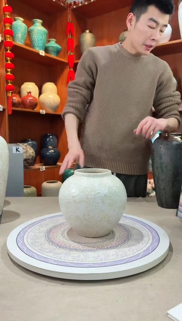 【闪购商品】瓶精品陶瓷花瓶 无花 茶白小号