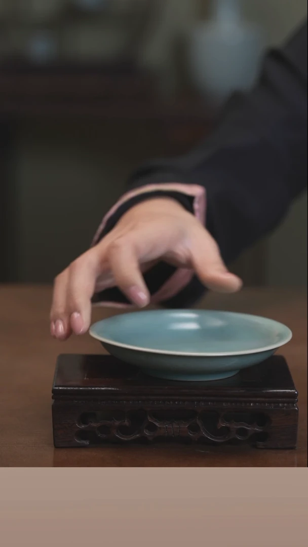 【闪购商品】清凉寺原产地仿古釉手工汝瓷小盘子