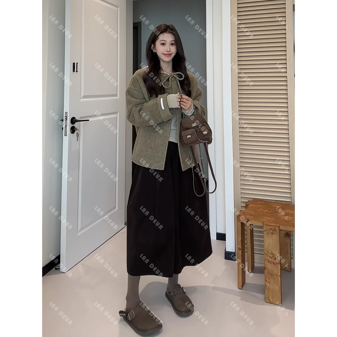 【巴黎野蔷薇】灯芯绒八分裤气质时尚百搭阔腿休闲裤子女