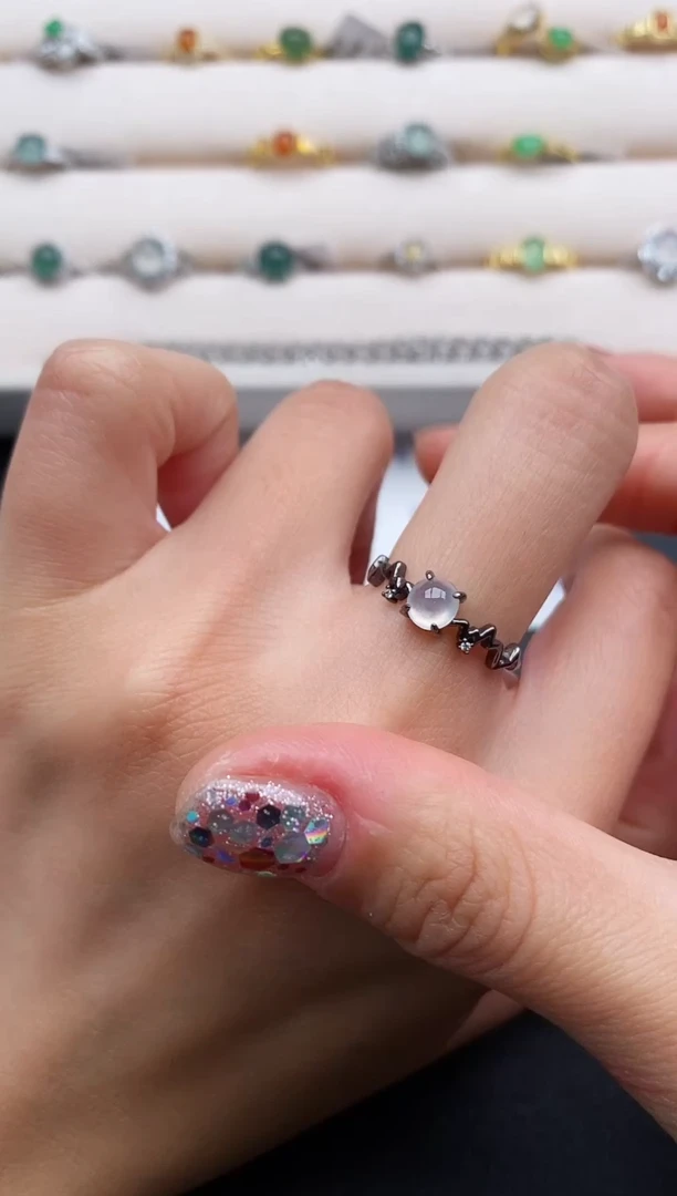 银S925镶嵌戒指翡翠7777777+5