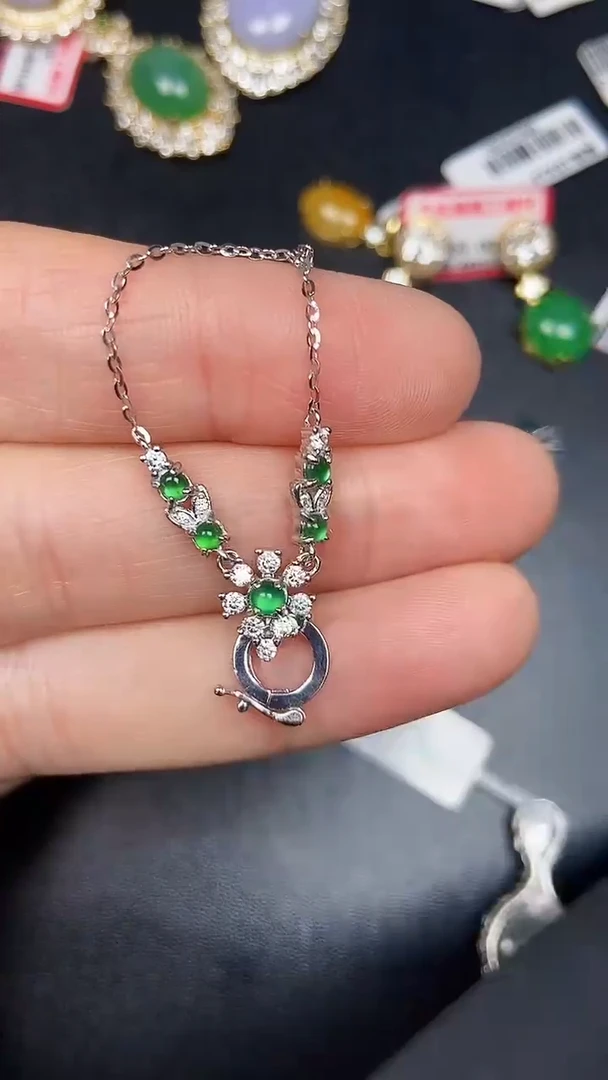 银S925镶嵌戒指翡翠3470