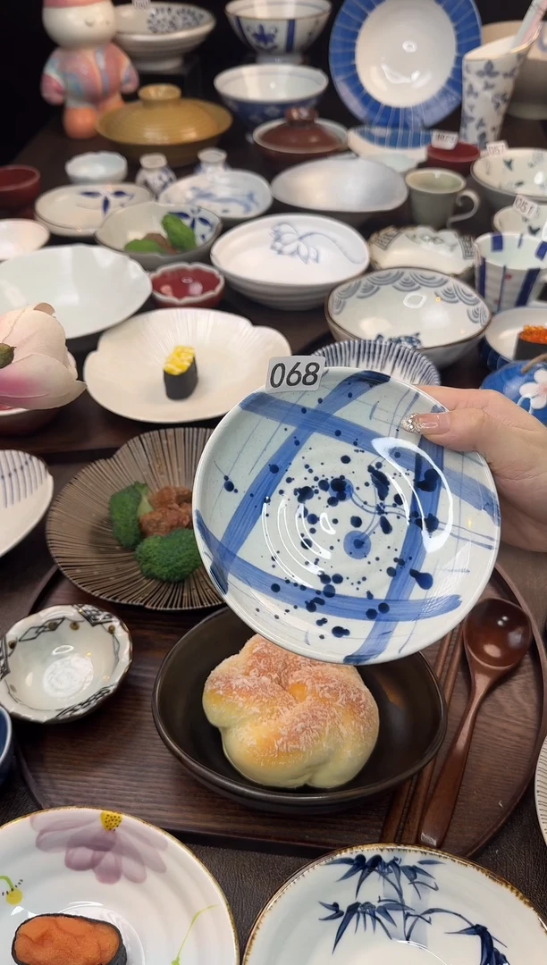瓷（泼墨舞动）三角盘