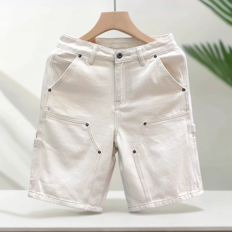 斯里卡琪帅气休闲牛仔短裤男潮牌直筒五分裤夏季新款男士中裤