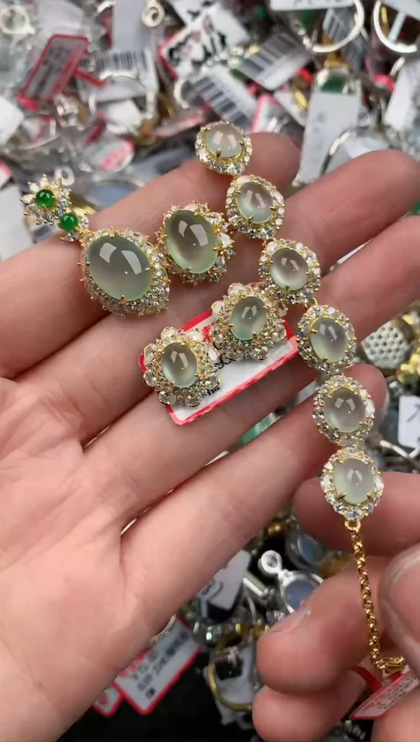 银S925镶嵌戒指翡翠11               5