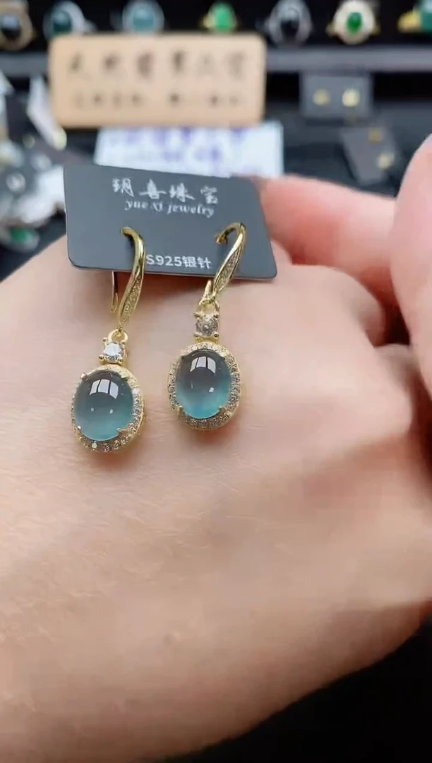 银S925镶嵌戒指翡翠1