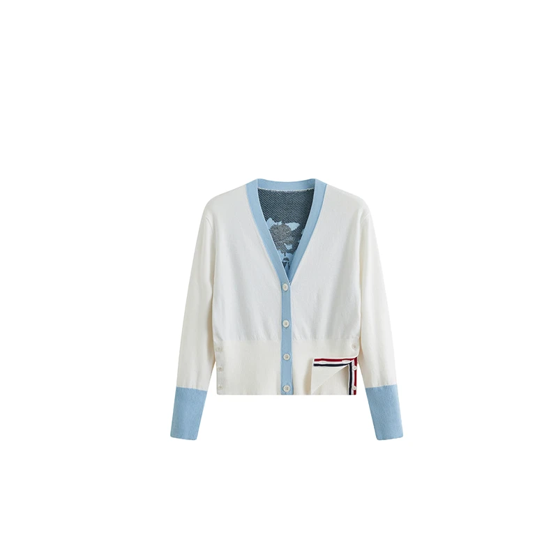 2025年新款针织开衫撞色设计时尚显瘦轻奢重工百搭-6619