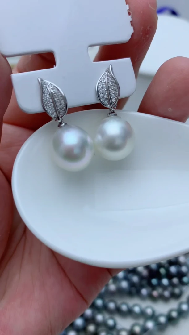 银S925镶嵌海水珍珠耳饰e27