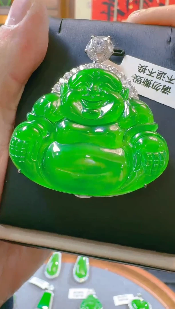 吊坠(赠链)银S925镶嵌翡翠天然A货翡翠