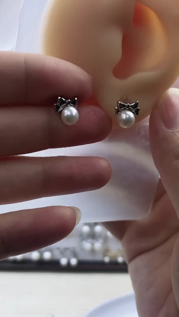 合金耳饰淡水珍珠16
