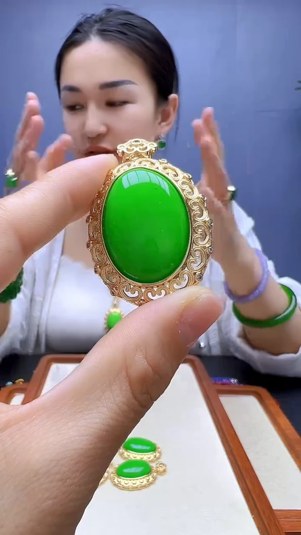 翡翠14K金镶嵌颈饰丹丹diy颈饰