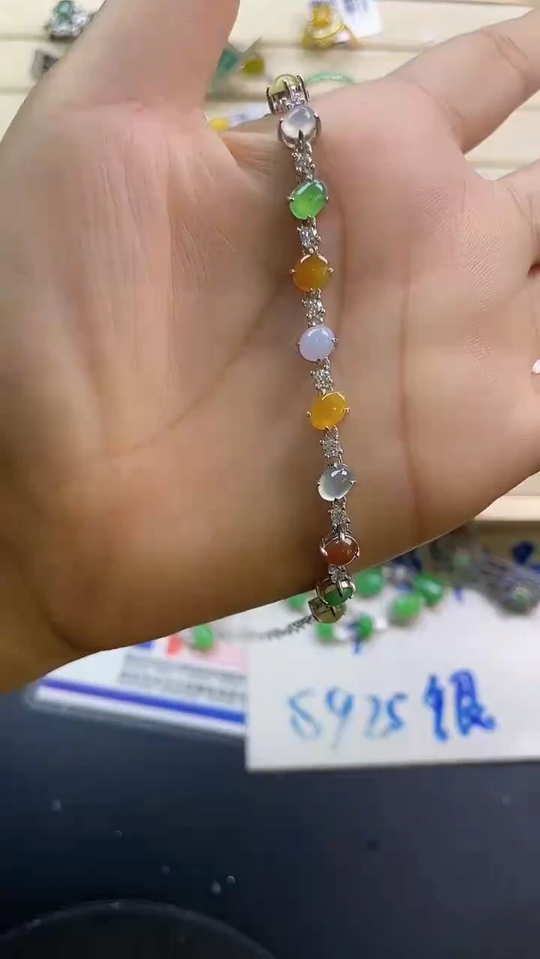 银S925镶嵌戒指翡翠翡翠 蛋面 银S925镶嵌