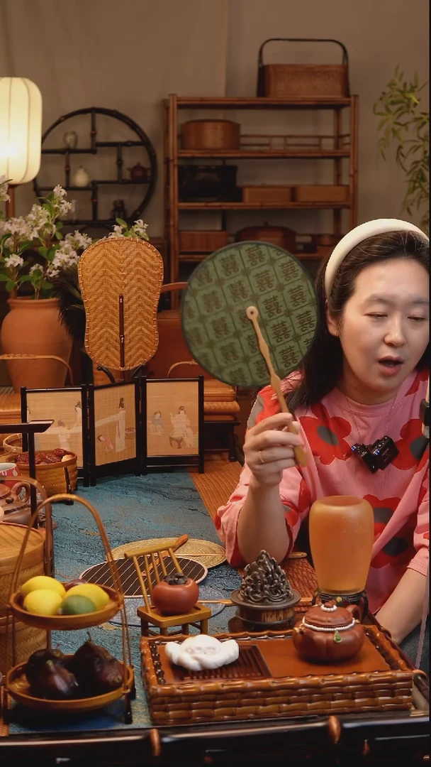 见喜 团扇（绿色）精品扇子