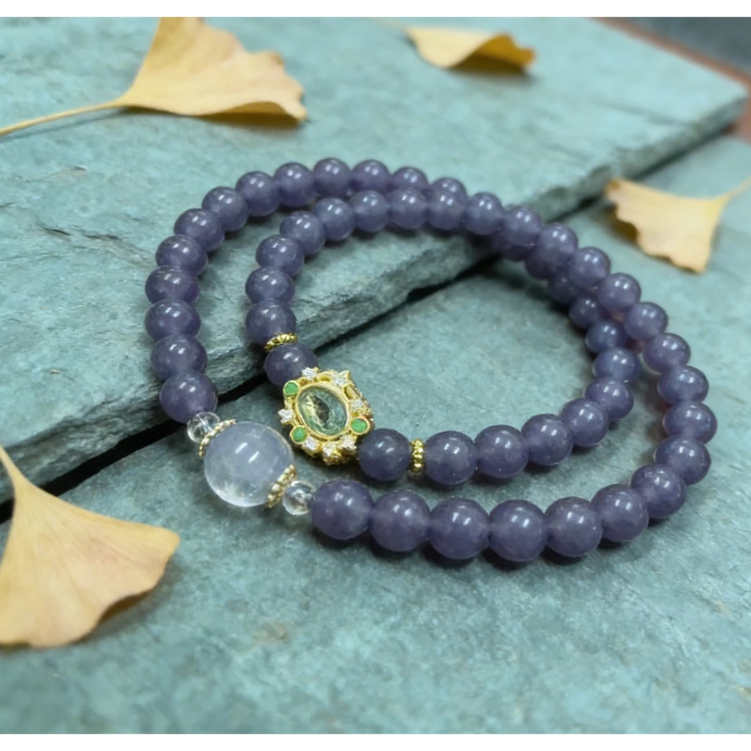 【无礼盒】QS 1104 烟紫玛瑙双圈