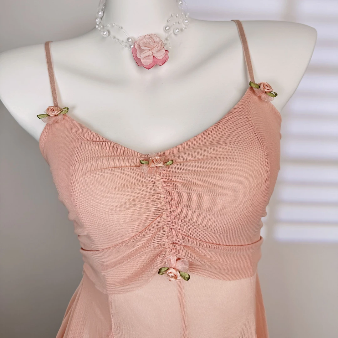 【GY】女士网纱透气居家服睡裙蕾丝显瘦气质时尚美背性感