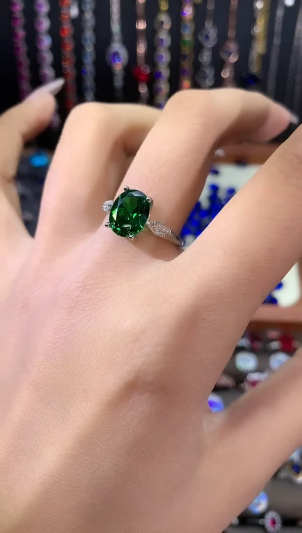 银S925镶嵌戒指碧玺810银色