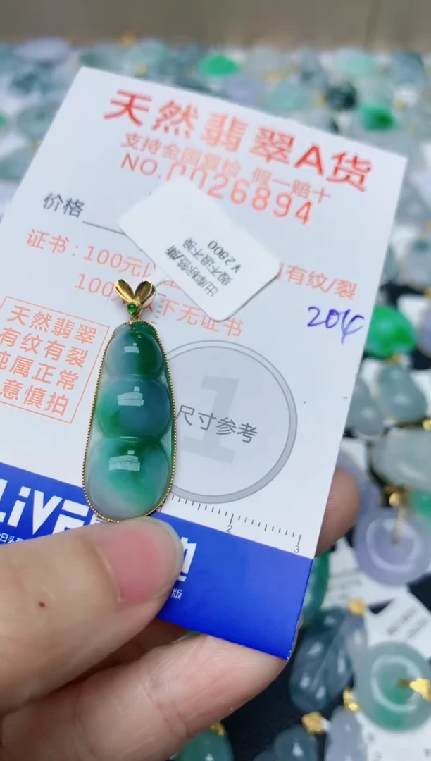 【闪购商品】翡翠颈饰18K金镶嵌天然翡翠A货    204