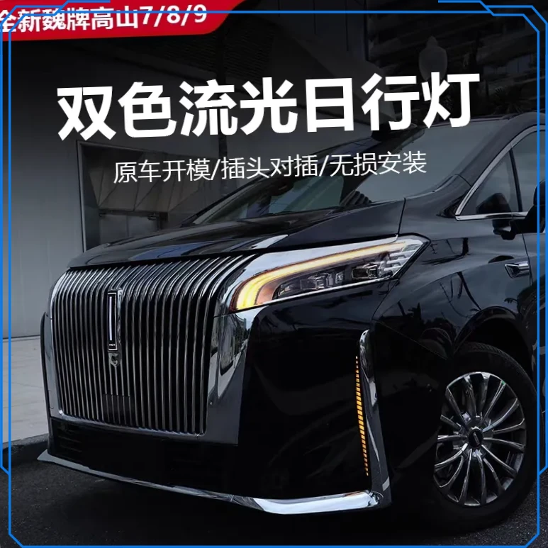 魏牌高山7/8/9发光车标日行双色氛围灯25款汽车用品改装派【荣辉】