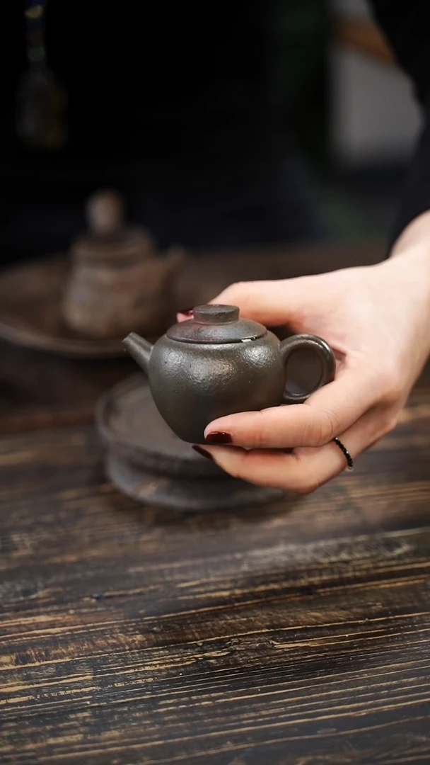 全手工制作 南蛮柴烧紫砂壶独孔