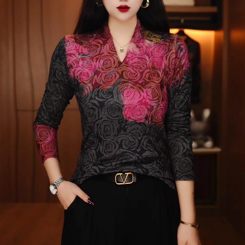 A23878-秋冬保暖针织毛衣抗起球高端显瘦百搭减龄气质时尚套头