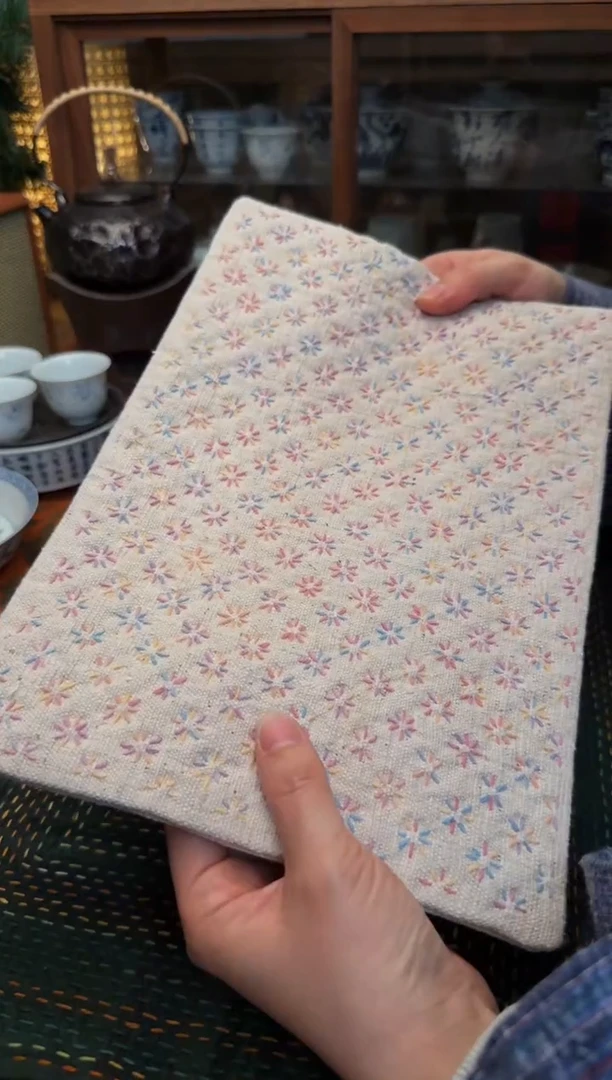 【闪购商品】织绣Cici手作刺子绣植物染柿染茶席336
