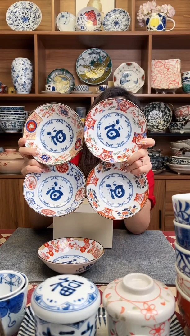 瓷片七福神14.5cm钵碗 5只礼盒装