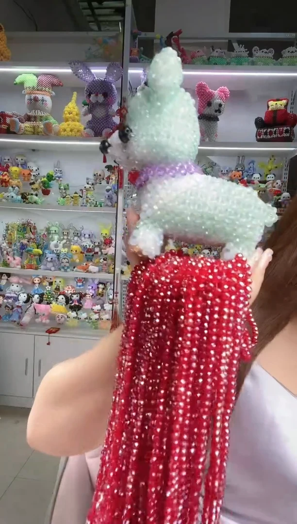 玻璃16105卡6柯基狗材料包1套玉料红玉色