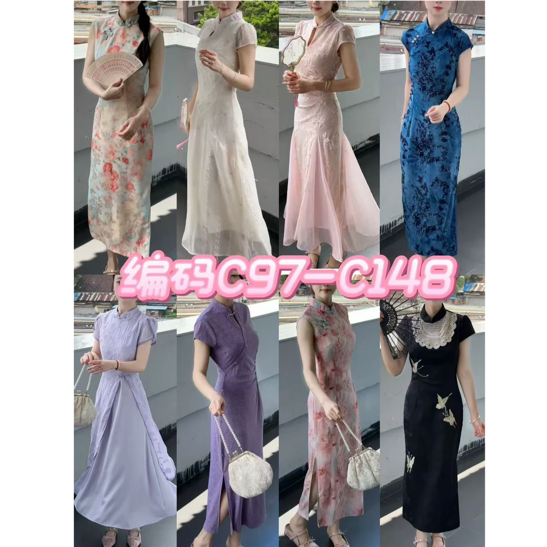 【编码C97-C148】 2025新款日常可穿改良旗袍气质显瘦连衣裙合集