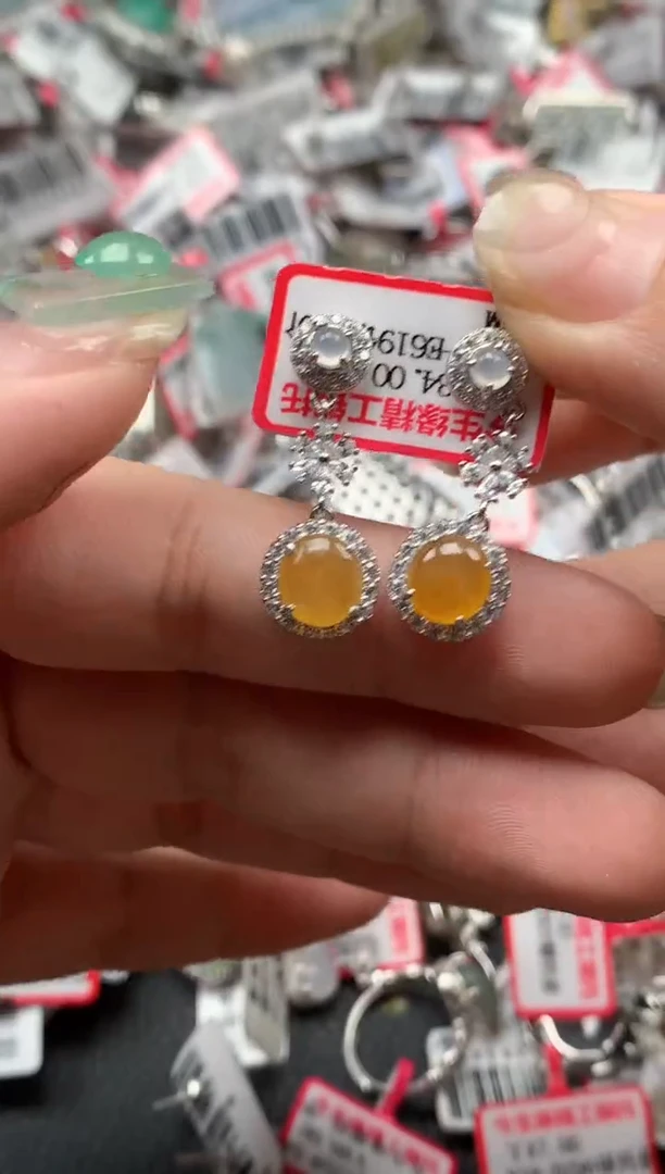 银S925镶嵌戒指翡翠天然A货缅甸翡翠