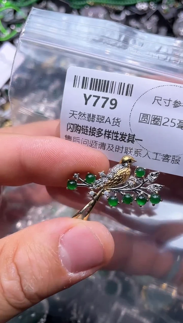 【闪购商品】翡翠颈饰未镶嵌Y779胸针