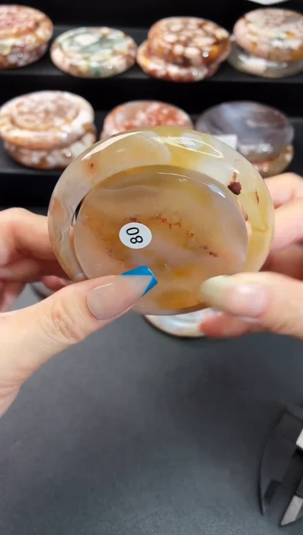 手镯玛瑙/玉髓未镶嵌石英质玉58圈57/58带(赠送镯心)