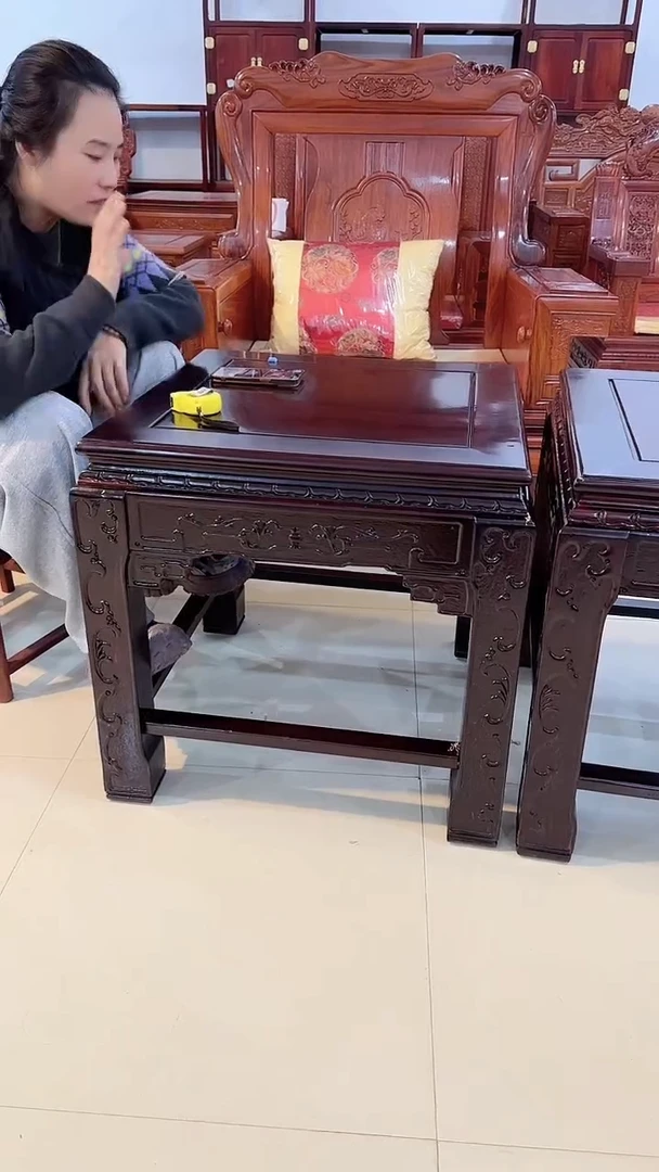 花梨木类成套家具非洲酸枝边几（微瑕