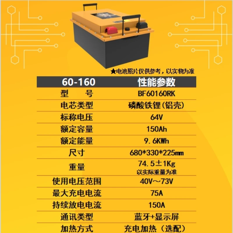 正品超威60v160型磷酸铁锂电动三轮车四轮车通用型锂电池全国联保