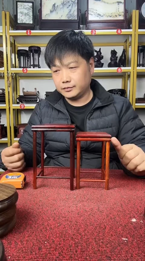 木红酸枝威奥花架小号14.5*9CM  大号11*17CM//2个