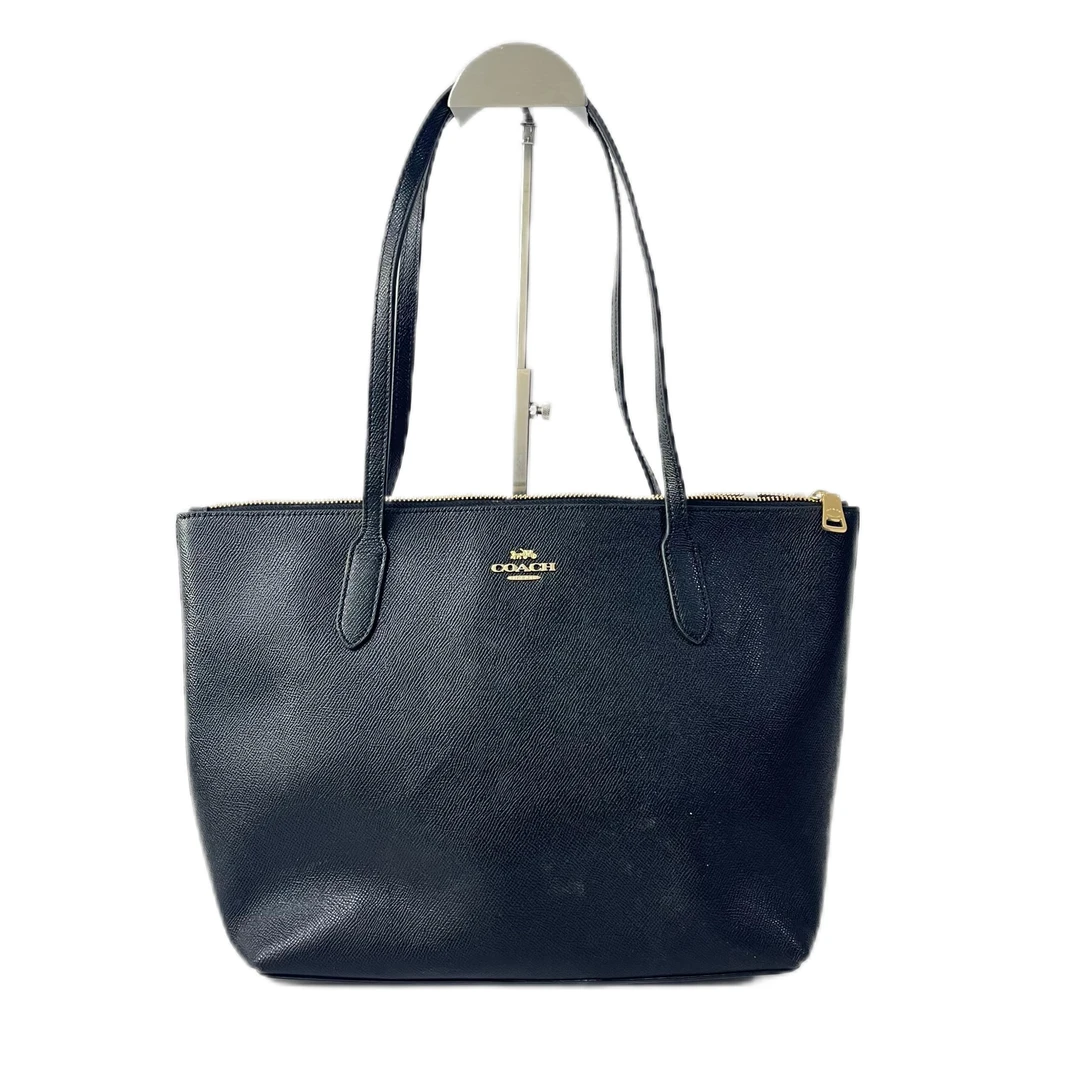 95新 COACH/蔻驰 黑色全皮单肩手提托特包 SH-3798-A