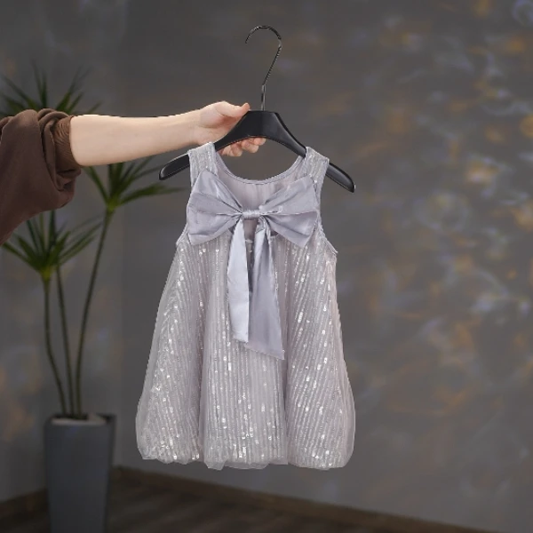 夏季新款韩版时尚灰色亮片裙