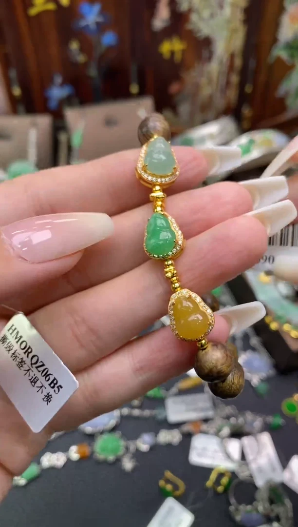 颈饰银S925镶嵌翡翠净货15390