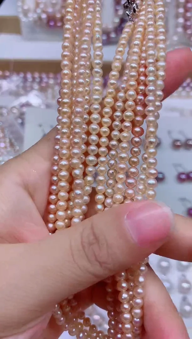 淡水珍珠未镶嵌项链多样性发其一，非无暇
