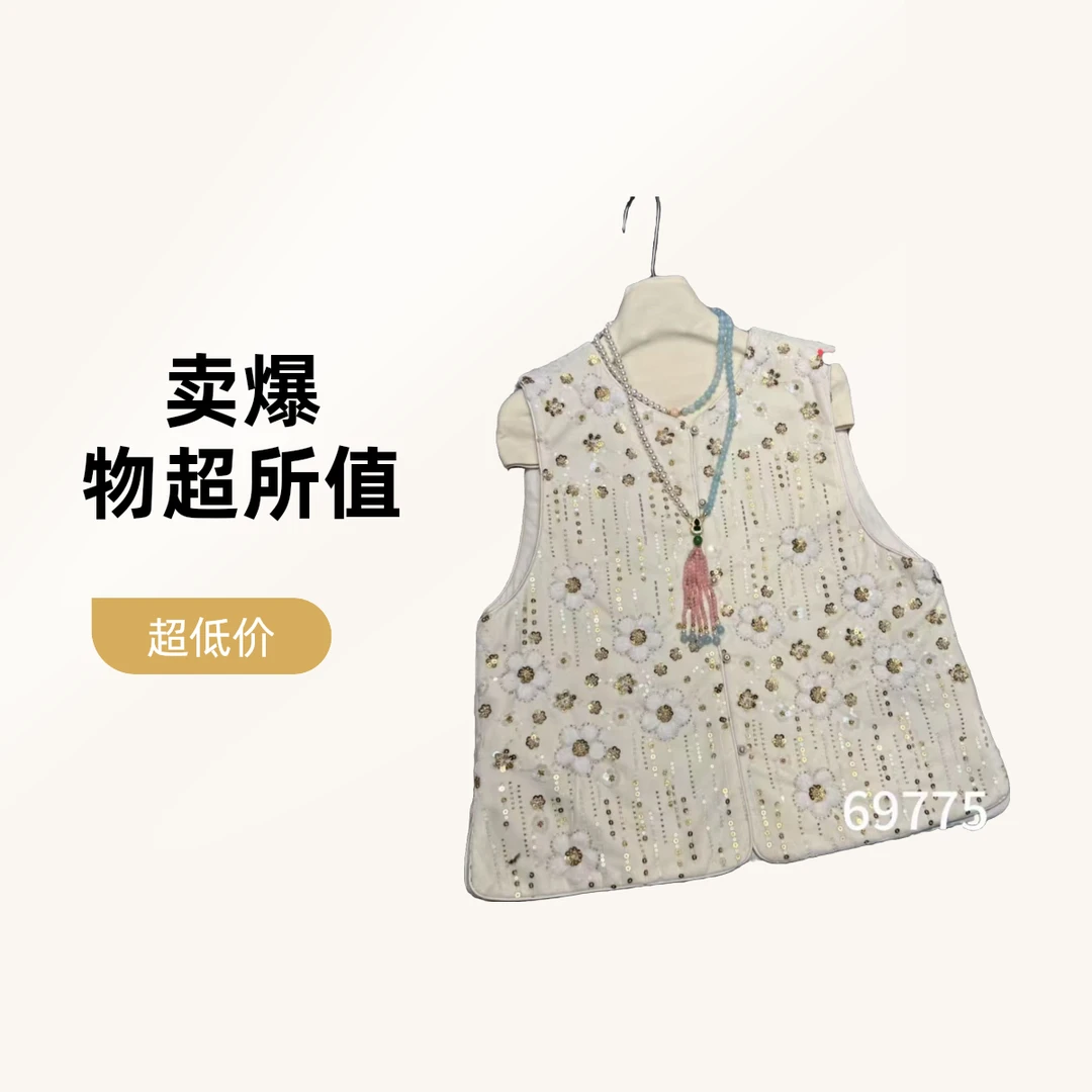 新中式中国风民族风复古百搭女士丝绒马甲----69775