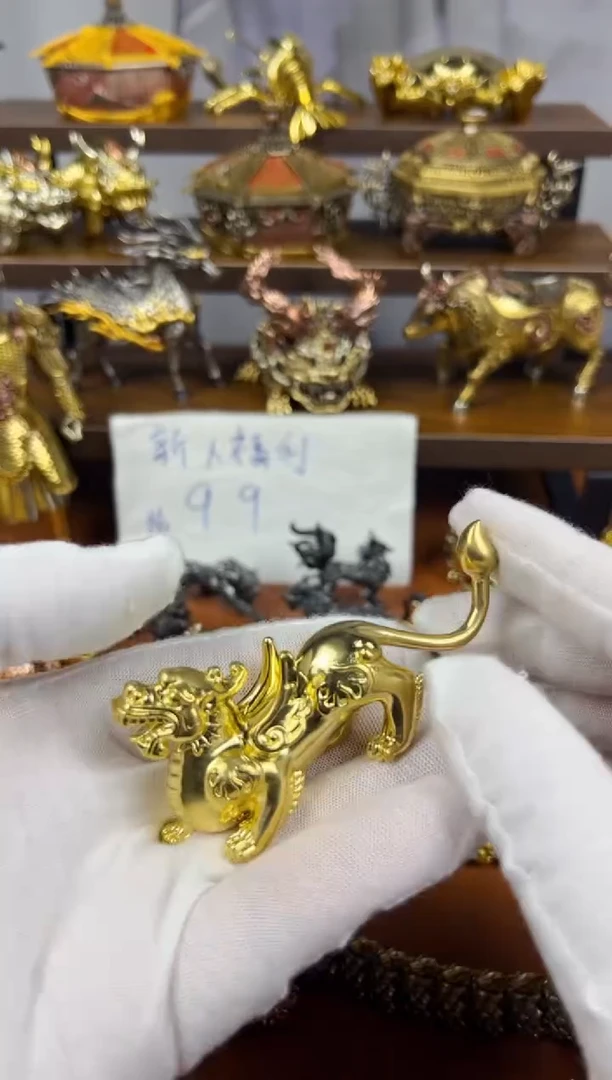长尾貔貅小号黄铜摆件