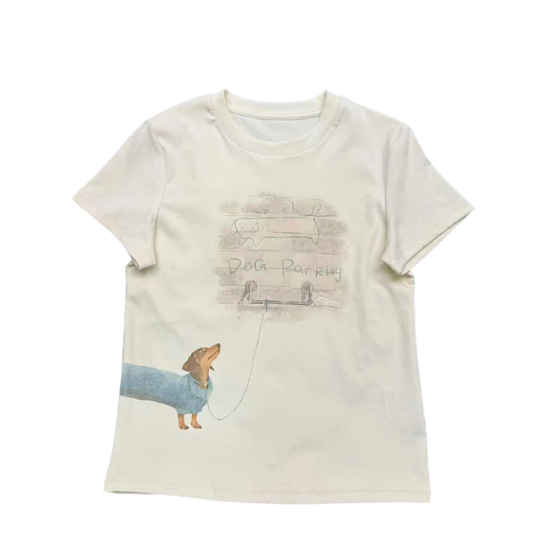 142腊肠狗印花T恤