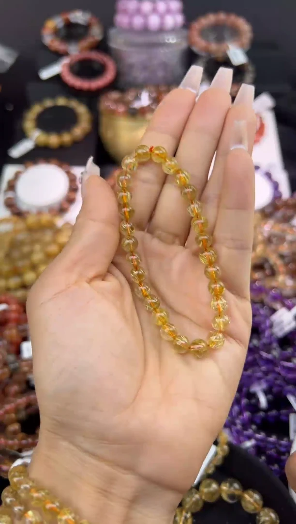 未镶嵌手串水晶金发晶6.6mm+