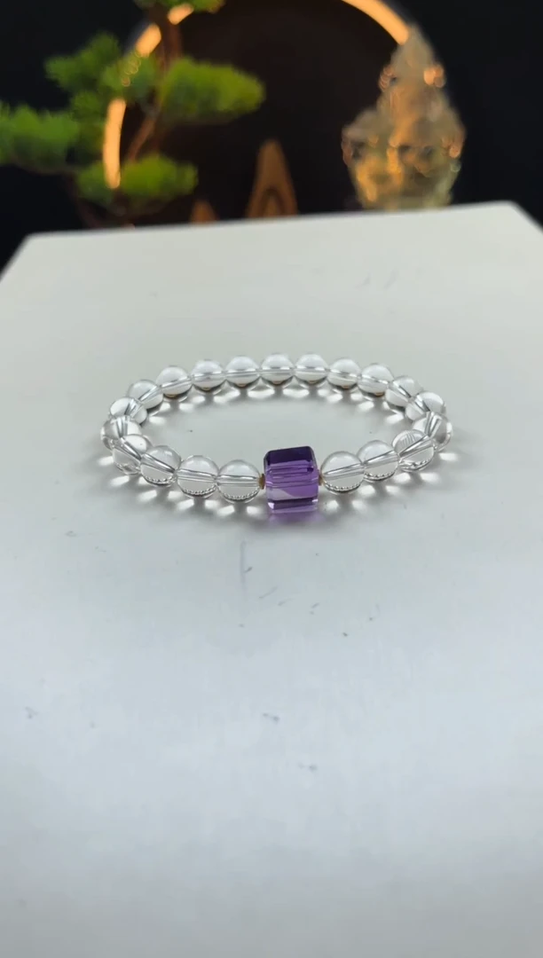 未镶嵌手链水晶天然白水晶设计手串8mm