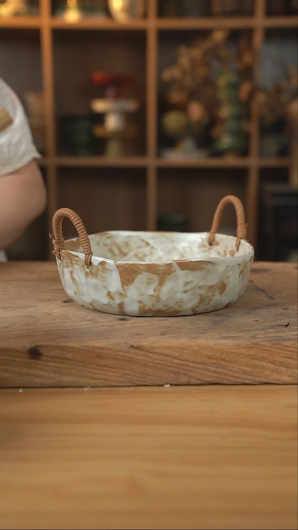 粉影系列的8英寸带铠甲纹的麻绳盘