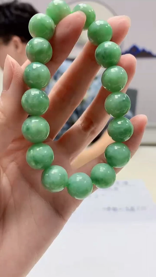 【闪购商品】定制翡翠未镶嵌4688zm-毛货手串52